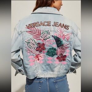 Versace Jeans Embroidered Denim Jacket Medium